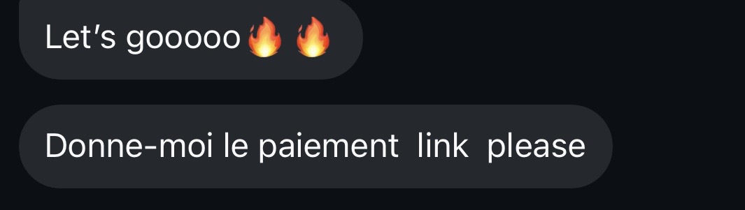 Let's go — payment link please